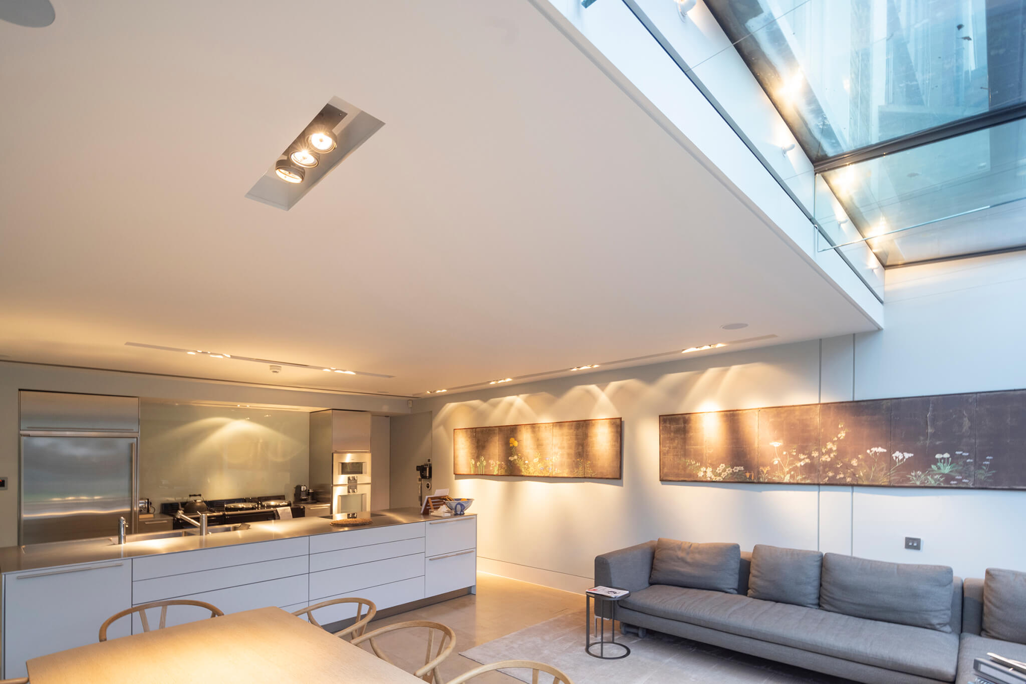 Concealed air conditioning in a luxury Notting Hill kitchen