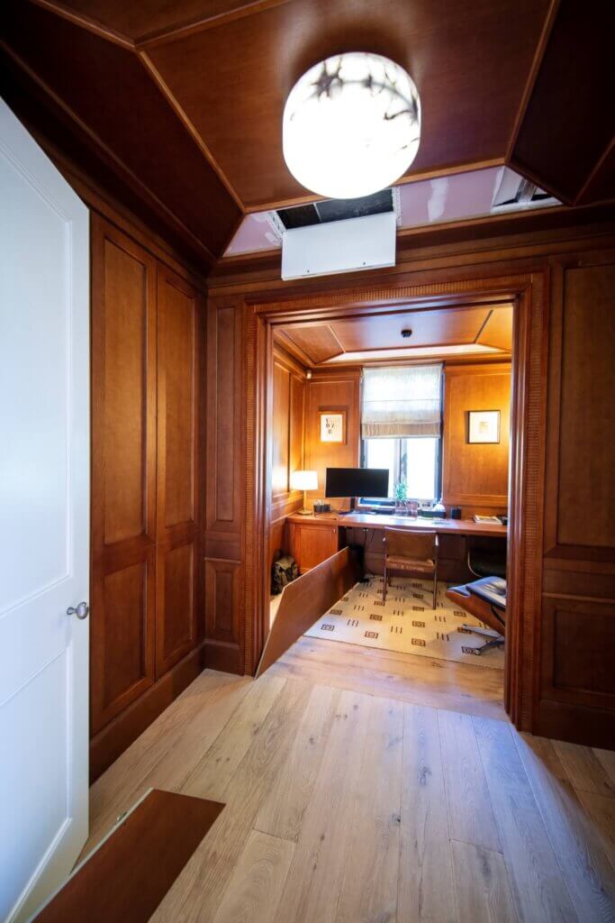 Discreet removable access panels for air conditioning equipment integrated into luxury Holland Park mansion