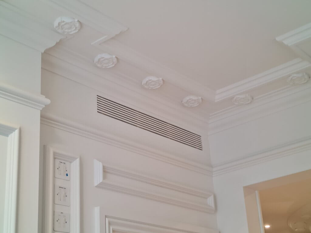 Supply air grille for air conditioning in a luxury Notting Hill property