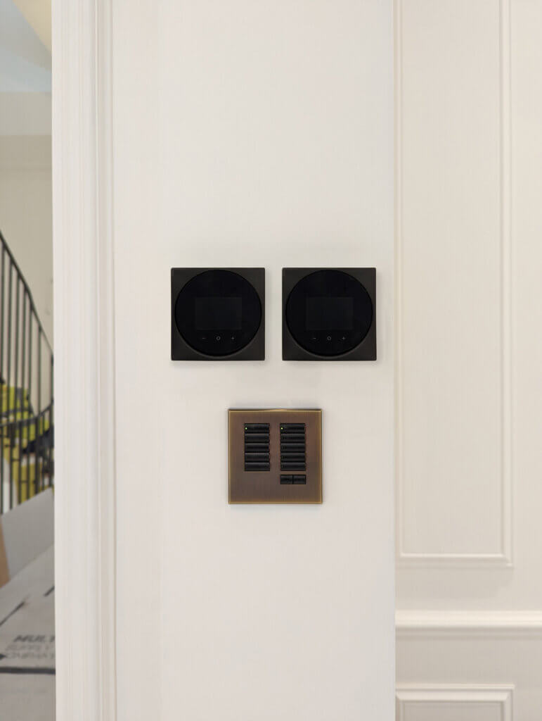 Dual sleek wall mounted air conditioning controllers