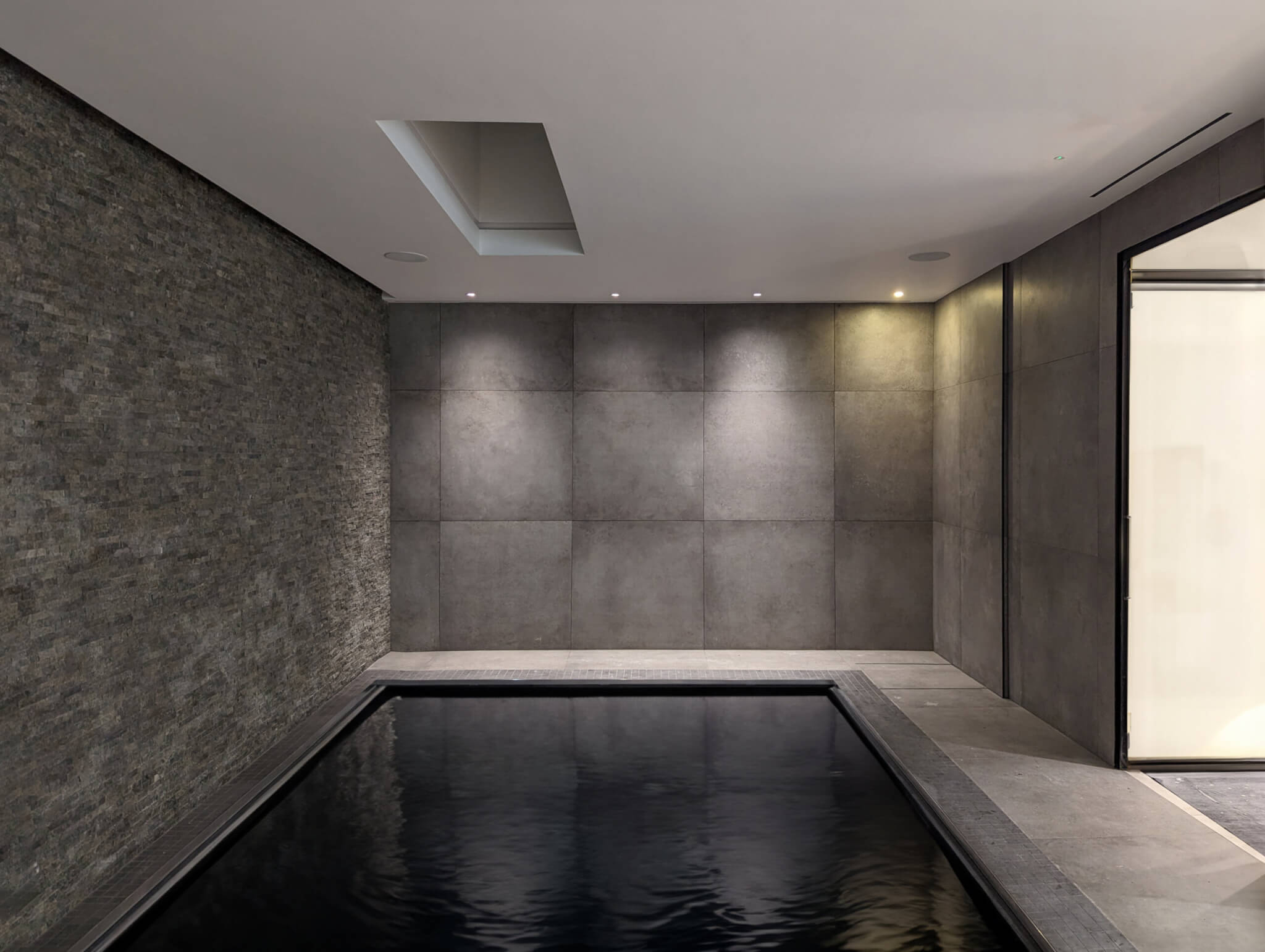 Slim linear diffusers for pool ventilation in a luxury mansion in Kensington