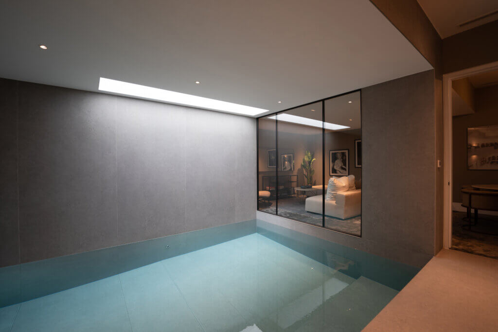 Specialist swimming pool ventilation in a luxury basement extension in Kensington